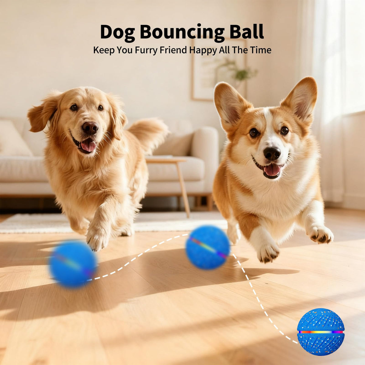 Interactive Smart Moving Dog Ball Colorful Lights