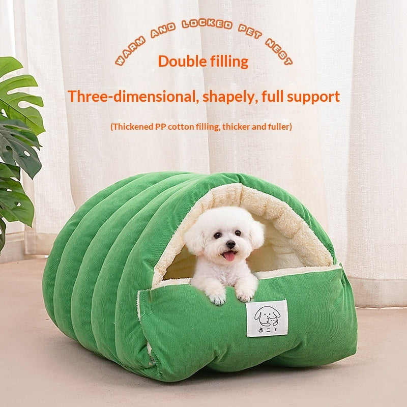 Thickened Fenced Cat Bed for Warm Winter Comfort