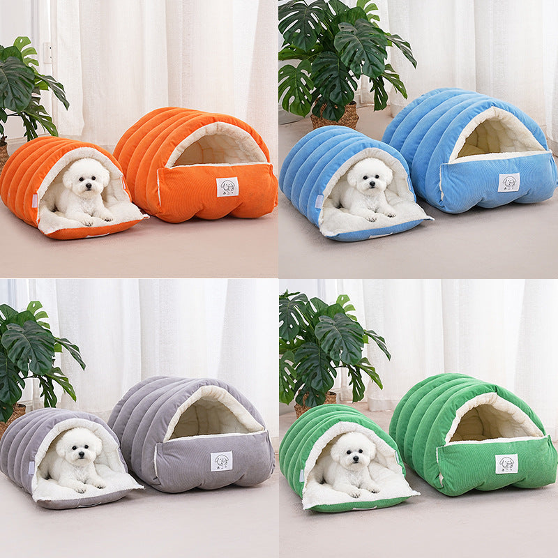 Thickened Fenced Cat Bed for Warm Winter Comfort