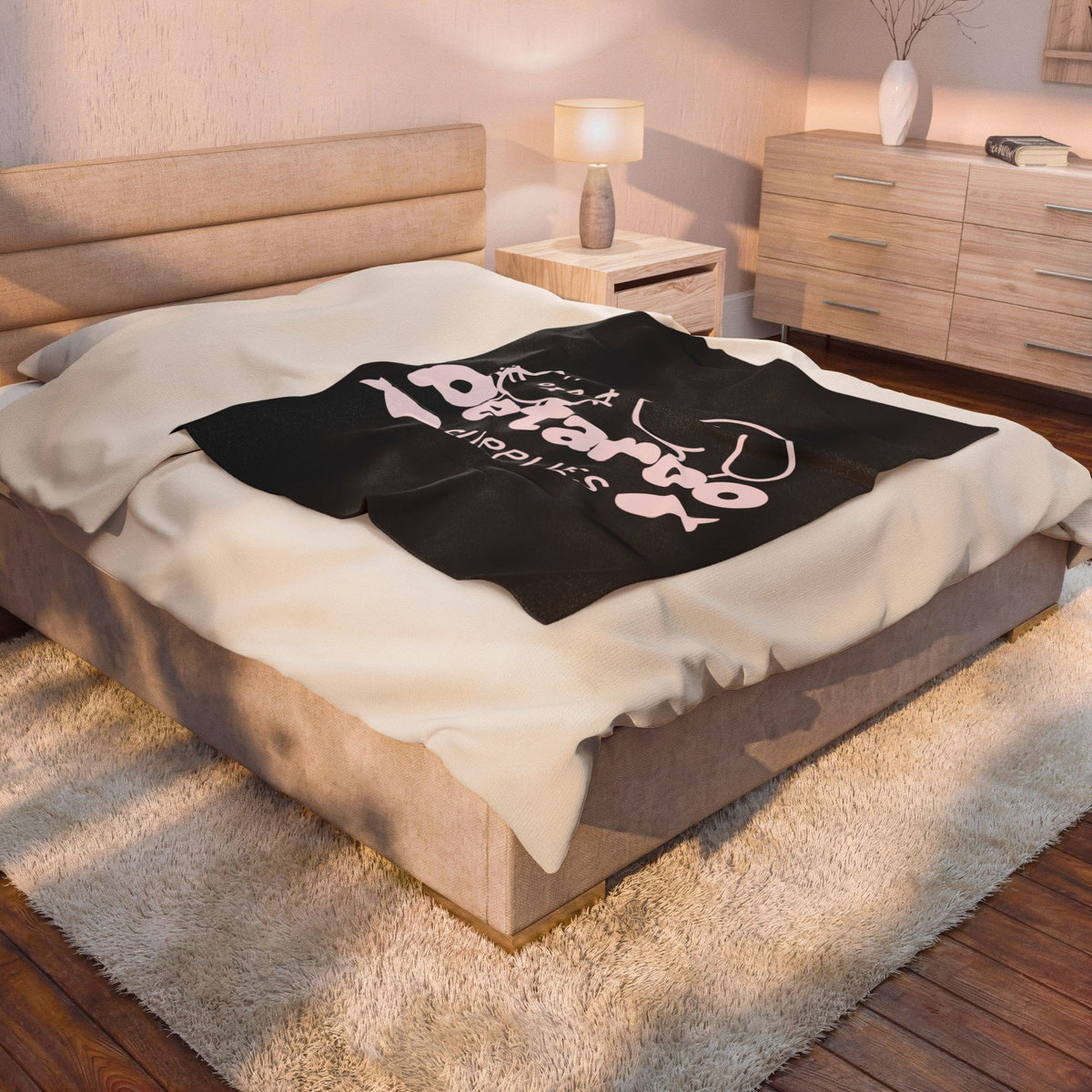 Petaroo Supplies Velveteen Plush Blanket — Cute Cat & Dog Logo Throw for Pet Lovers