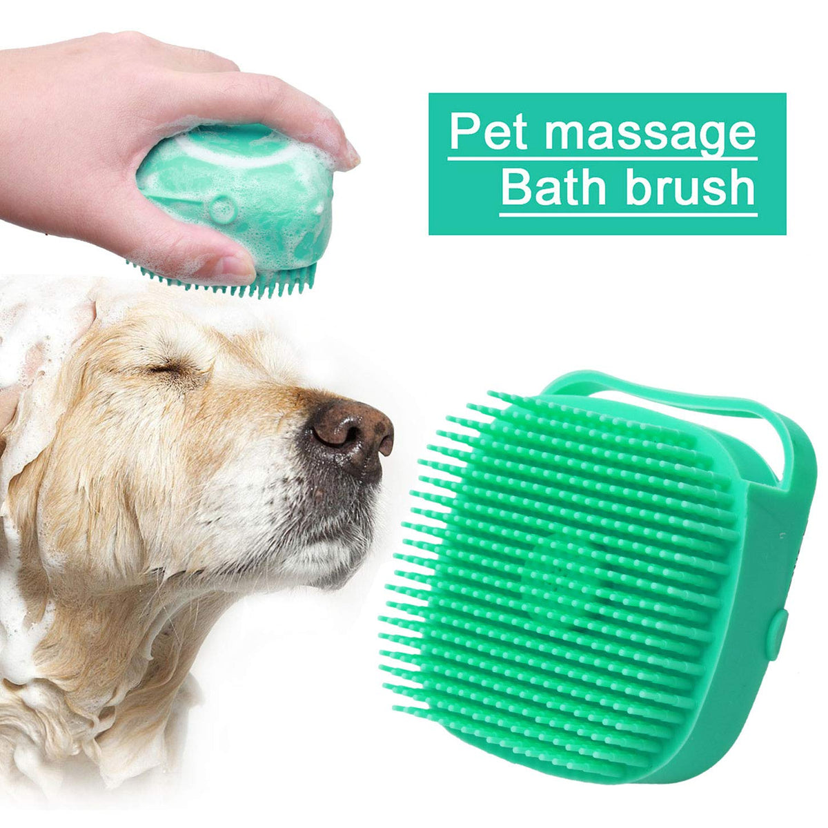 Soft Silicone Pet Shampoo Massage Grooming Bath Brush