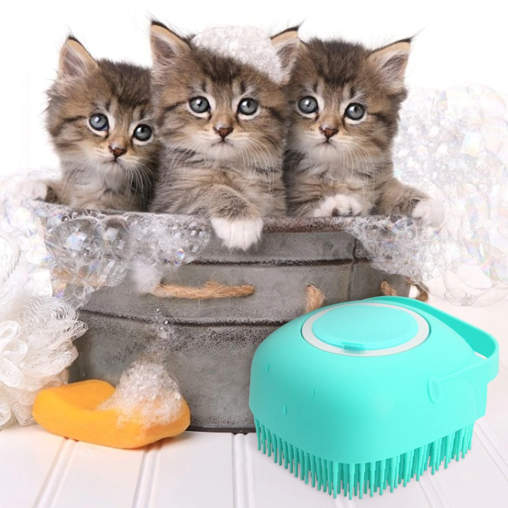 Soft Silicone Pet Shampoo Massage Grooming Bath Brush