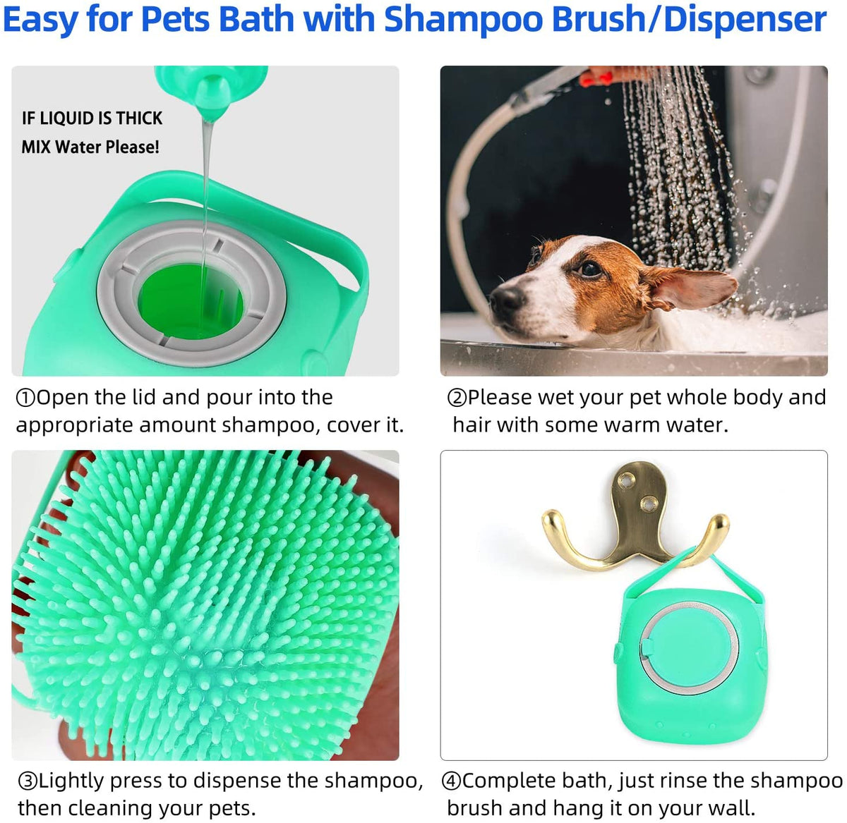 Soft Silicone Pet Shampoo Massage Grooming Bath Brush