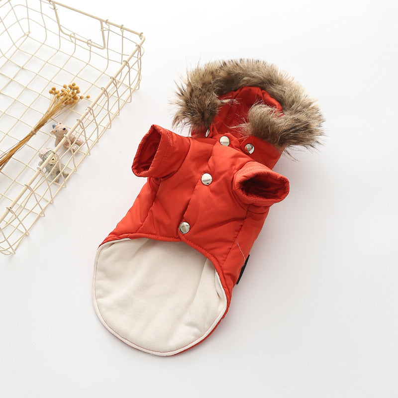 Hooded Cotton Coat for Dogs Warm Comfortable Clothing