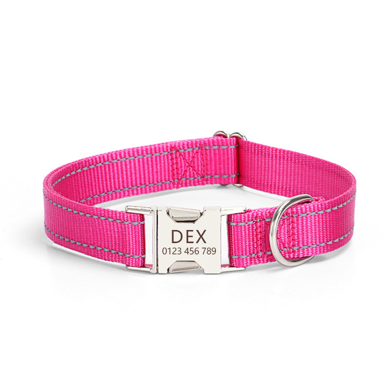 Nylon Reflective String Dog Collar Adjustable Walking
