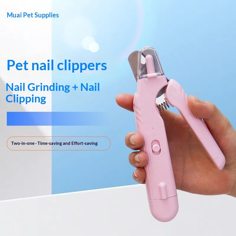 2-in-1 LED Electric Pet Nail Clipper Tool