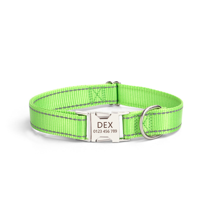 Nylon Reflective String Dog Collar Adjustable Walking