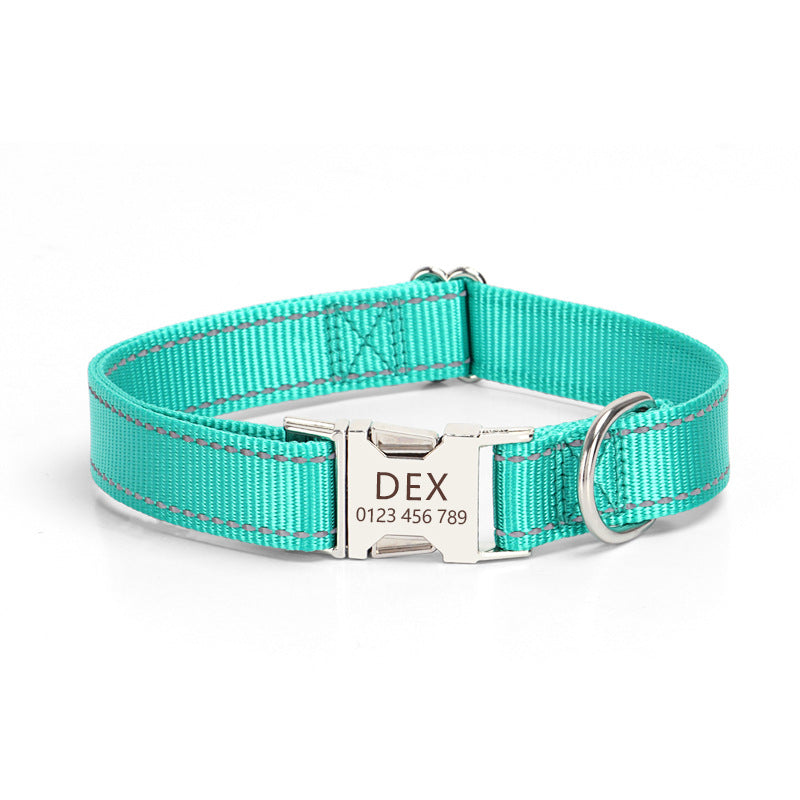 Nylon Reflective String Dog Collar Adjustable Walking