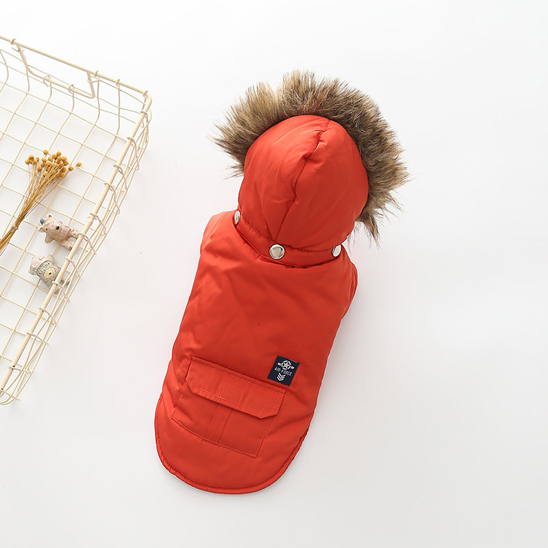 Hooded Cotton Coat for Dogs Warm Comfortable Clothing