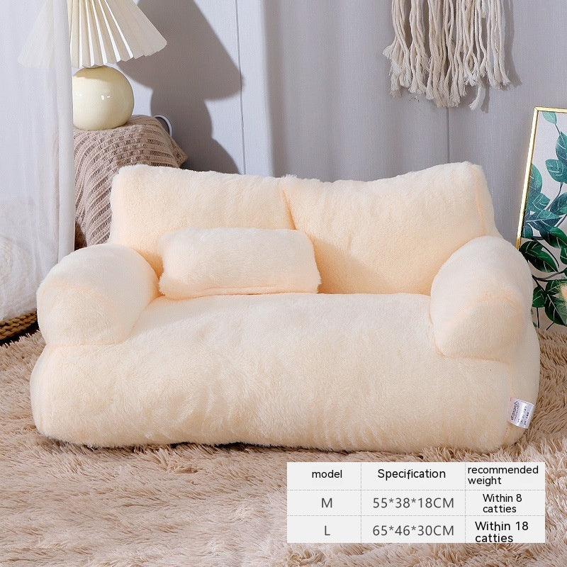 Luxury Plush Cat Bed Sofa for Dogs Cats