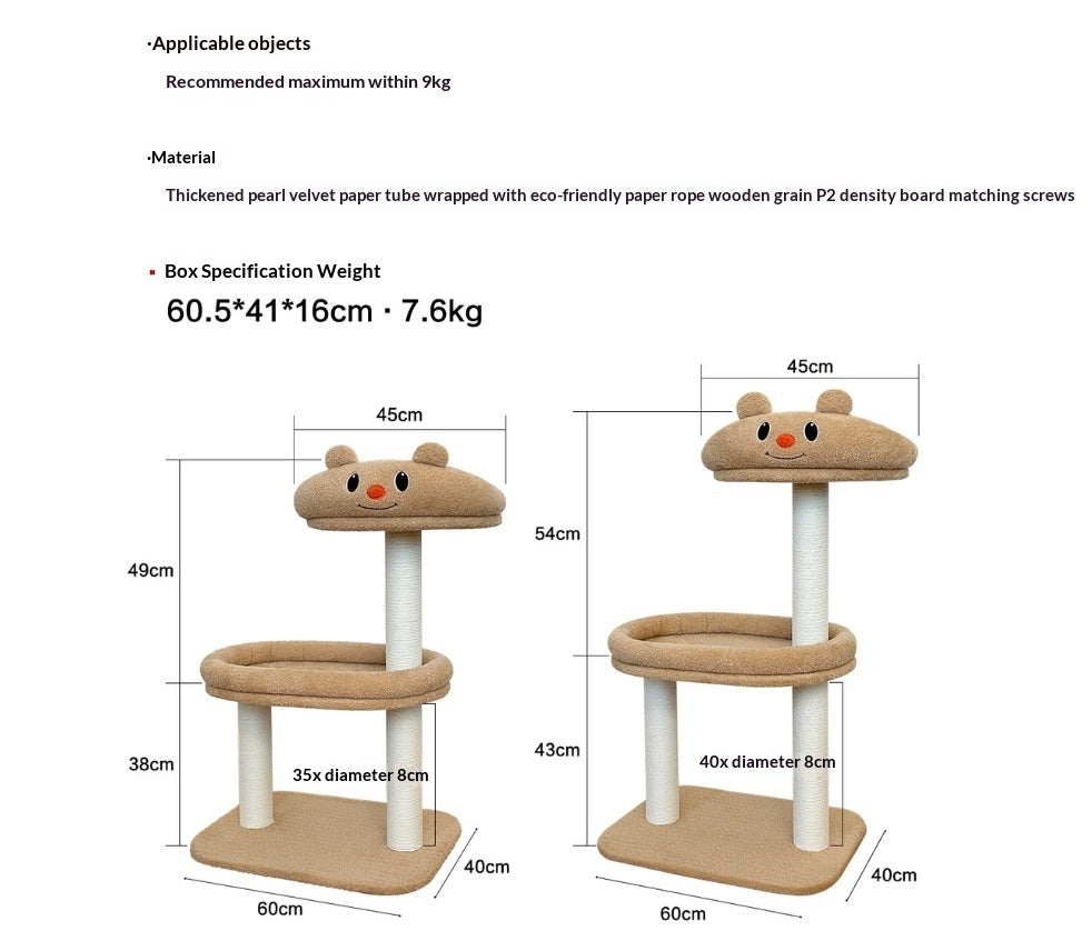 Panda Cat Scratching Post Climbing Frame