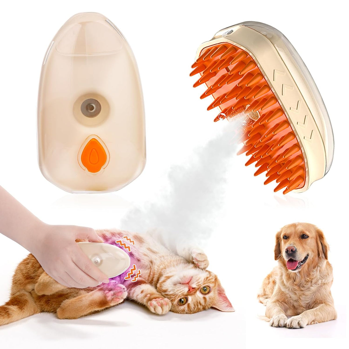 4-in-1 Steam Grooming Brush for Cats Dogs