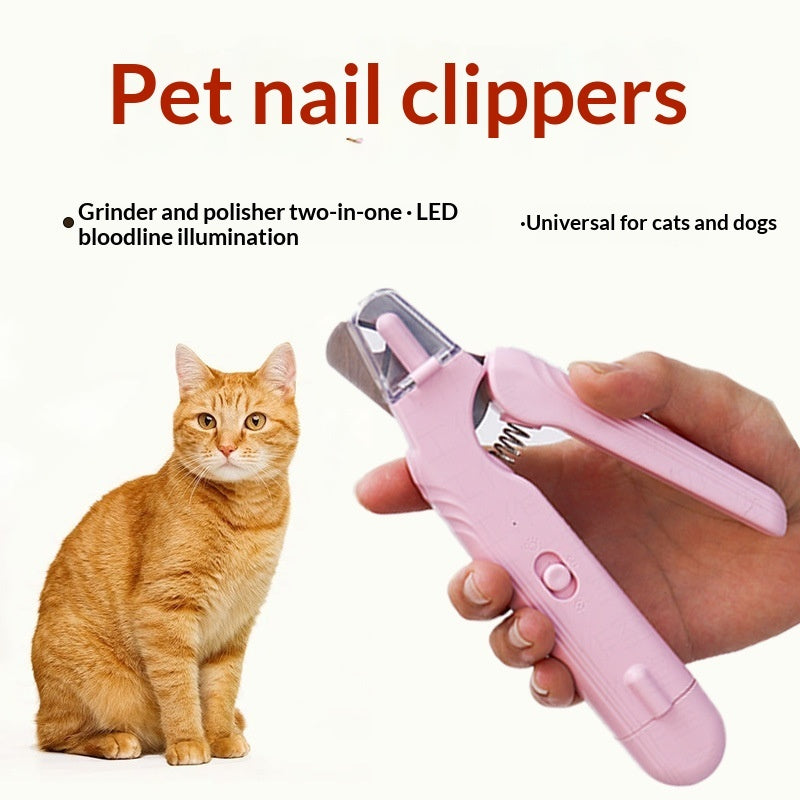 2-in-1 LED Electric Pet Nail Clipper Tool
