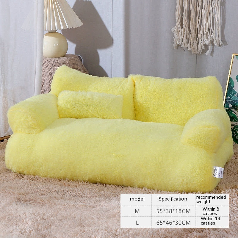 Luxury Plush Cat Bed Sofa for Dogs Cats