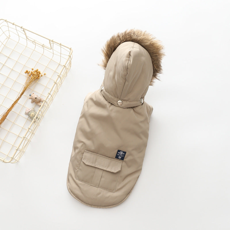 Hooded Cotton Coat for Dogs Warm Comfortable Clothing
