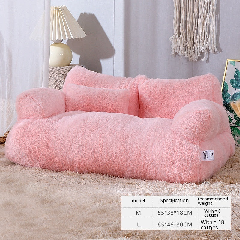 Luxury Plush Cat Bed Sofa for Dogs Cats