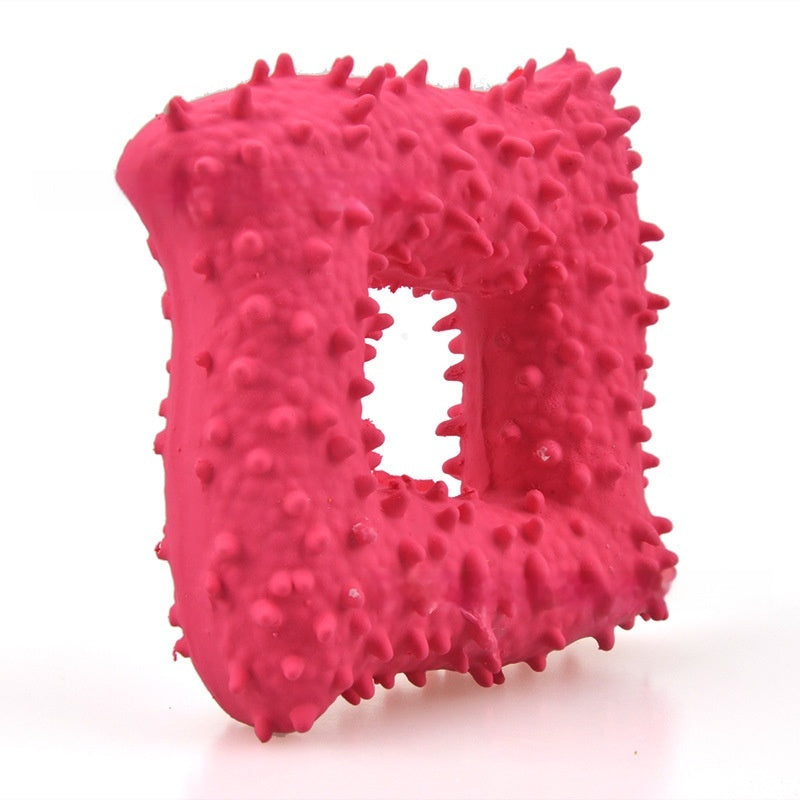 Latex Barbed Bone Squeaky Dog Tooth Cleaning Toy