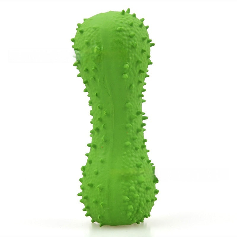 Latex Barbed Bone Squeaky Dog Tooth Cleaning Toy