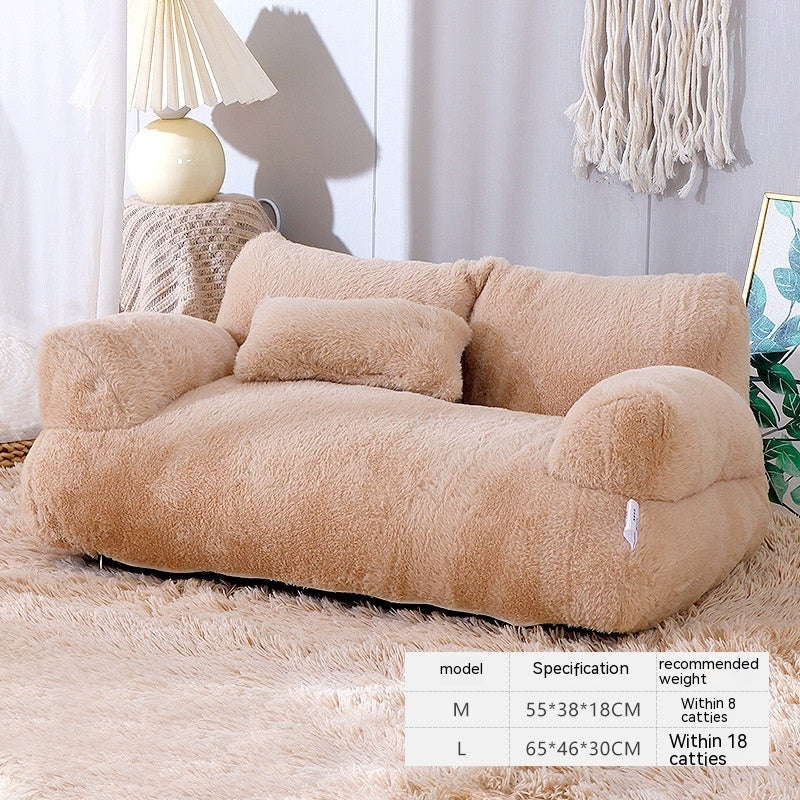 Luxury Plush Cat Bed Sofa for Dogs Cats
