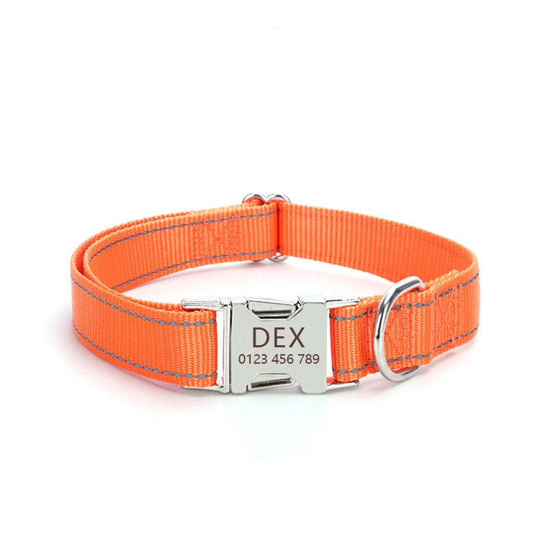 Nylon Reflective String Dog Collar Adjustable Walking