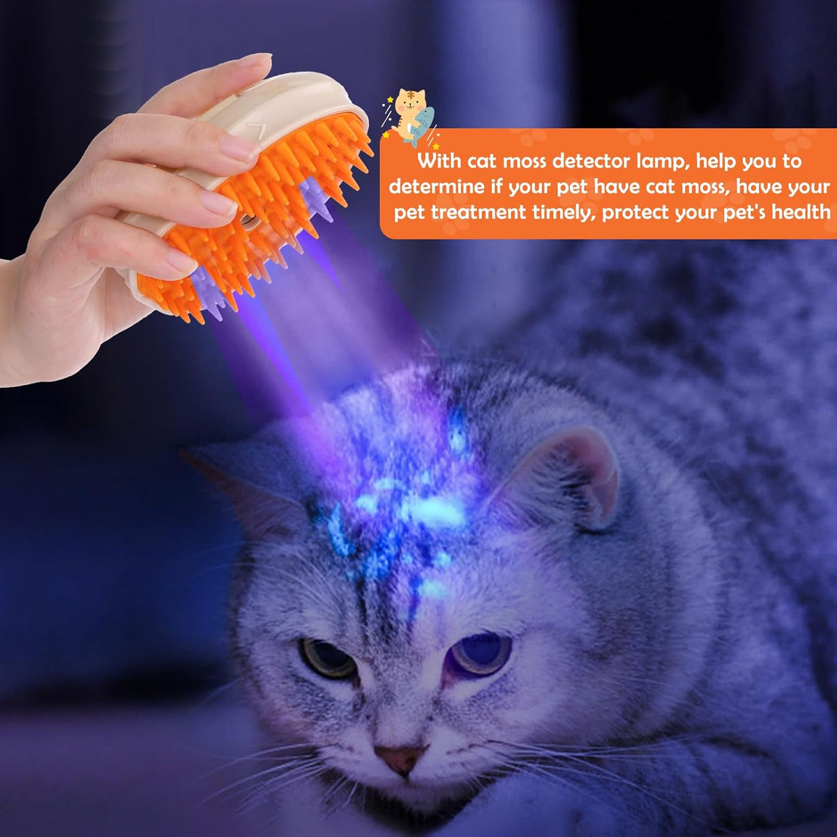 4-in-1 Steam Grooming Brush for Cats Dogs