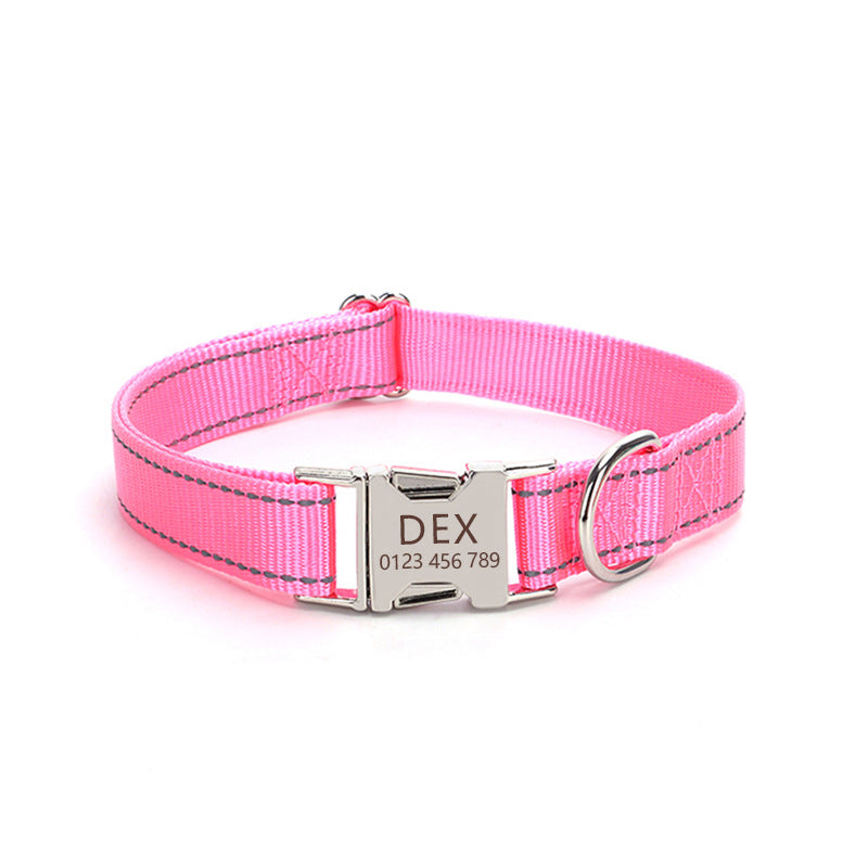 Nylon Reflective String Dog Collar Adjustable Walking