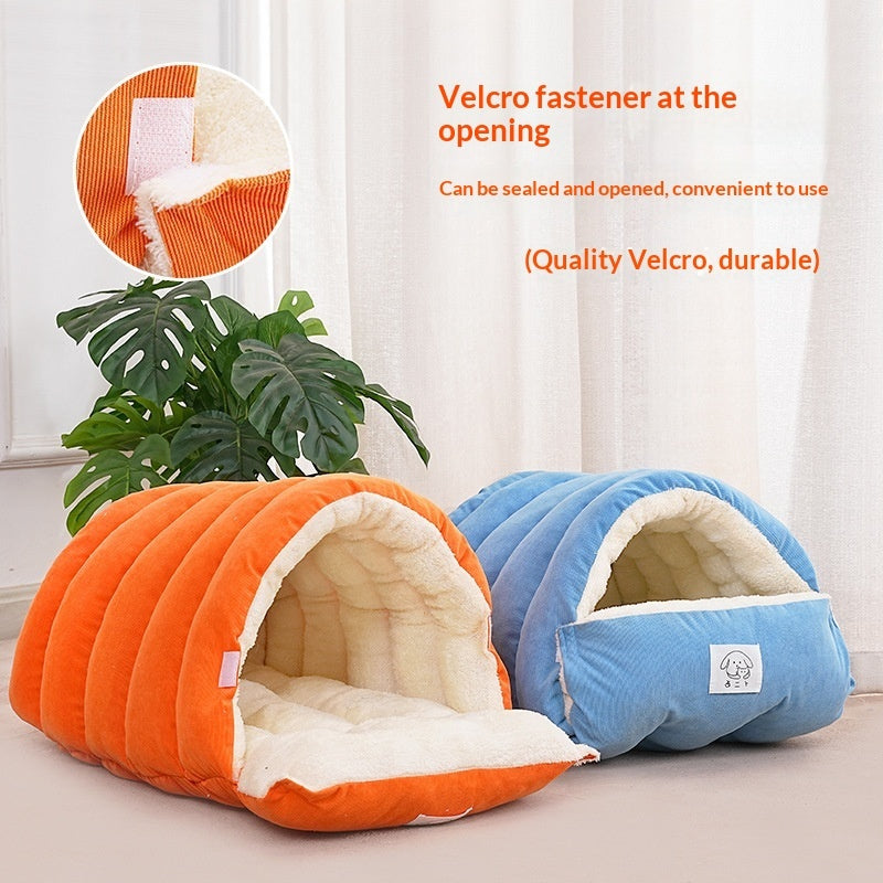 Thickened Fenced Cat Bed for Warm Winter Comfort