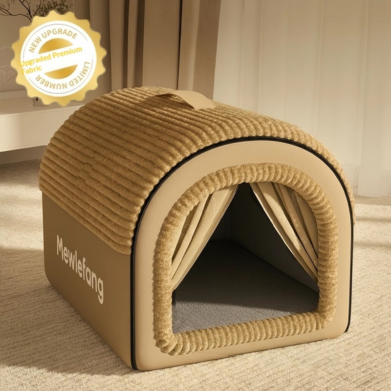 Winter Thickened Enclosed Four Season Cat Bed