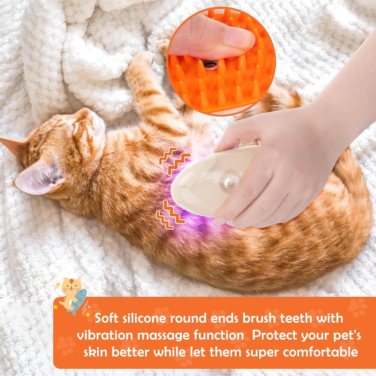 4-in-1 Steam Grooming Brush for Cats Dogs