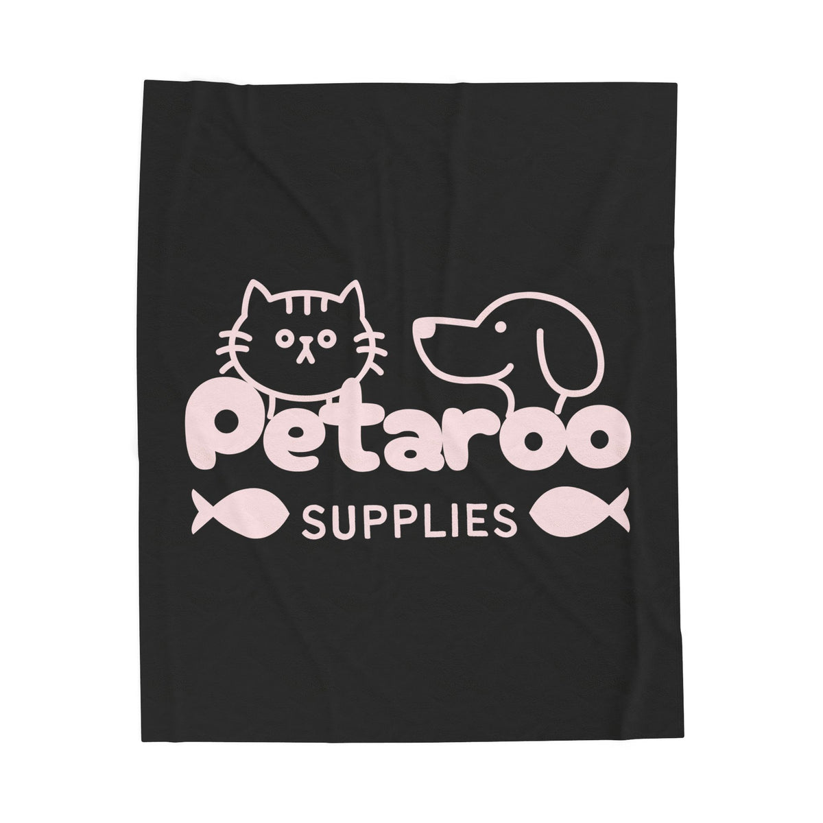 Petaroo Supplies Velveteen Plush Blanket — Cute Cat & Dog Logo Throw for Pet Lovers