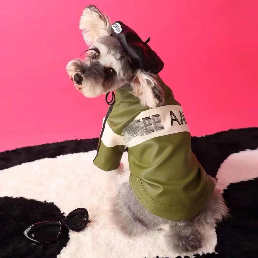 Dog Autumn Winter Motorcycle Jacket Warm Coat