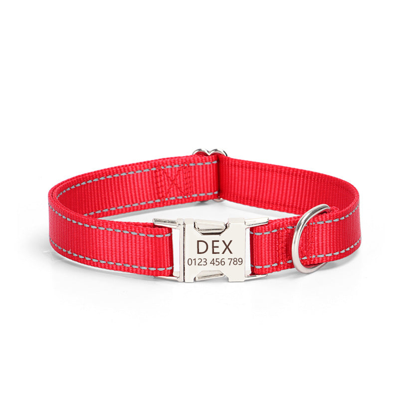 Nylon Reflective String Dog Collar Adjustable Walking
