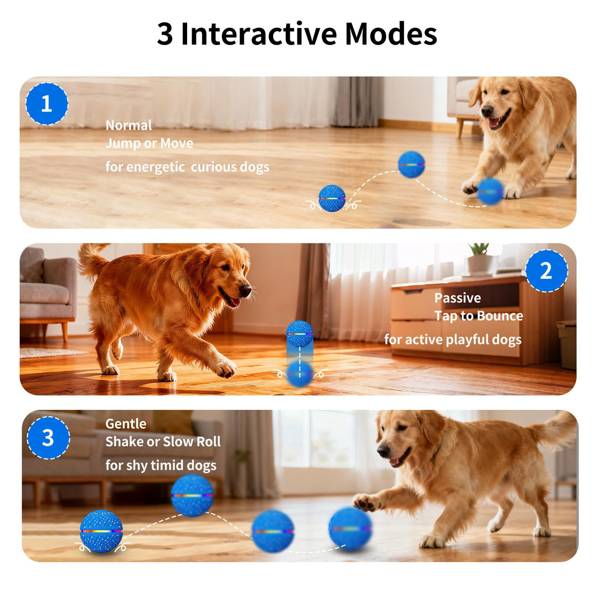 Interactive Smart Moving Dog Ball Colorful Lights