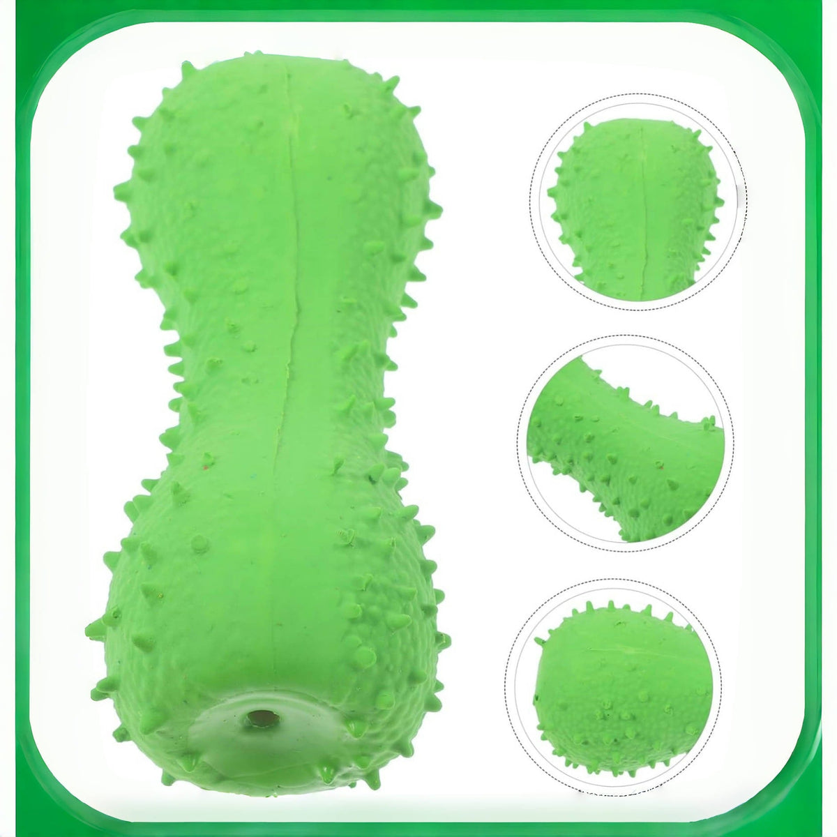 Latex Barbed Bone Squeaky Dog Tooth Cleaning Toy