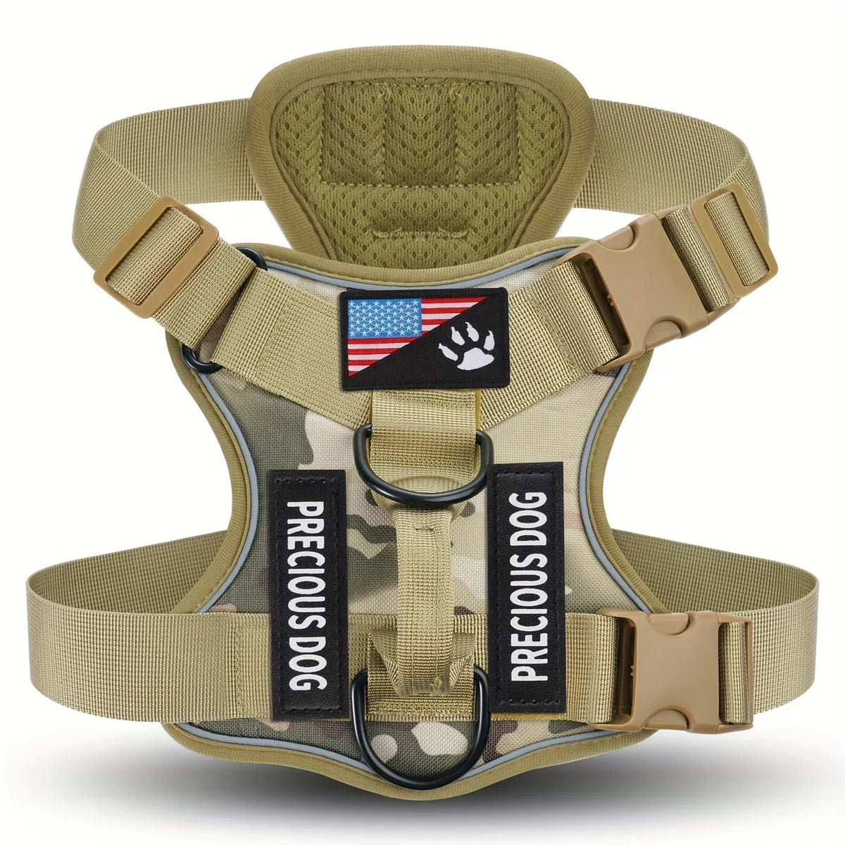 Anti Pull Tactical Reflective Nylon Harness for Large Dogs