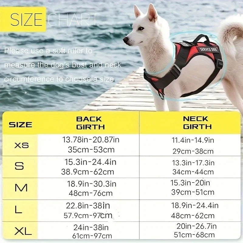 Anti Pull Tactical Reflective Nylon Harness for Large Dogs