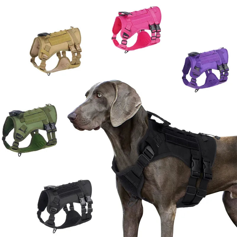 Large Dog Tactical Chest Harness Outdoor Walking Vest