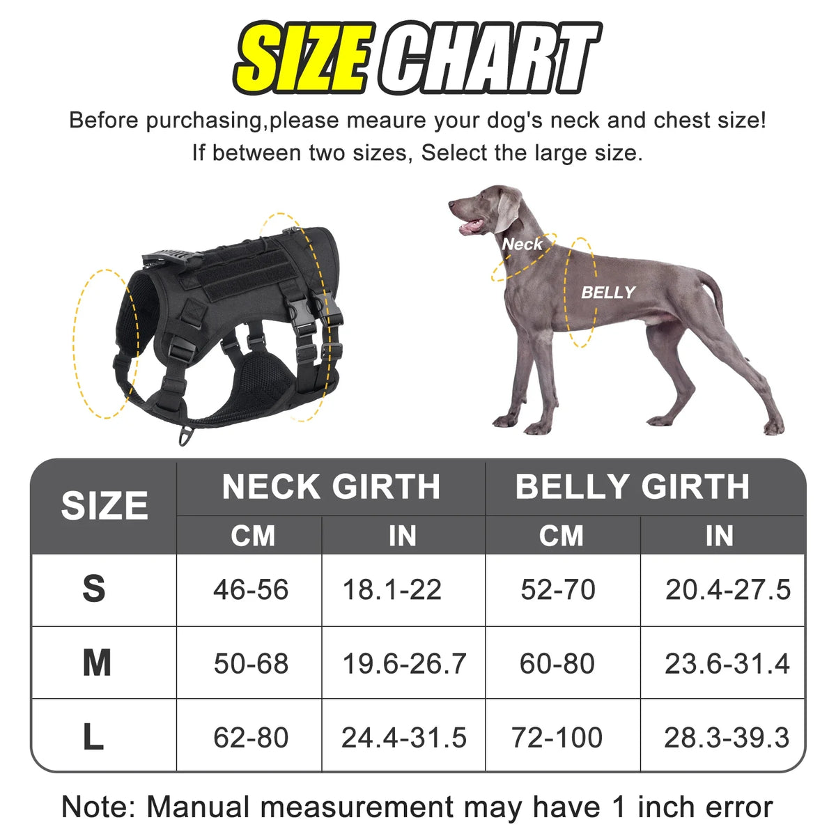 Large Dog Tactical Chest Harness Outdoor Walking Vest