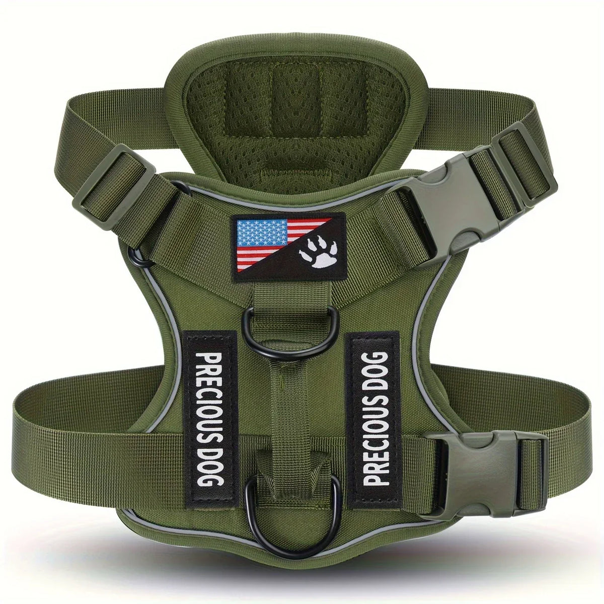Anti Pull Tactical Reflective Nylon Harness for Large Dogs
