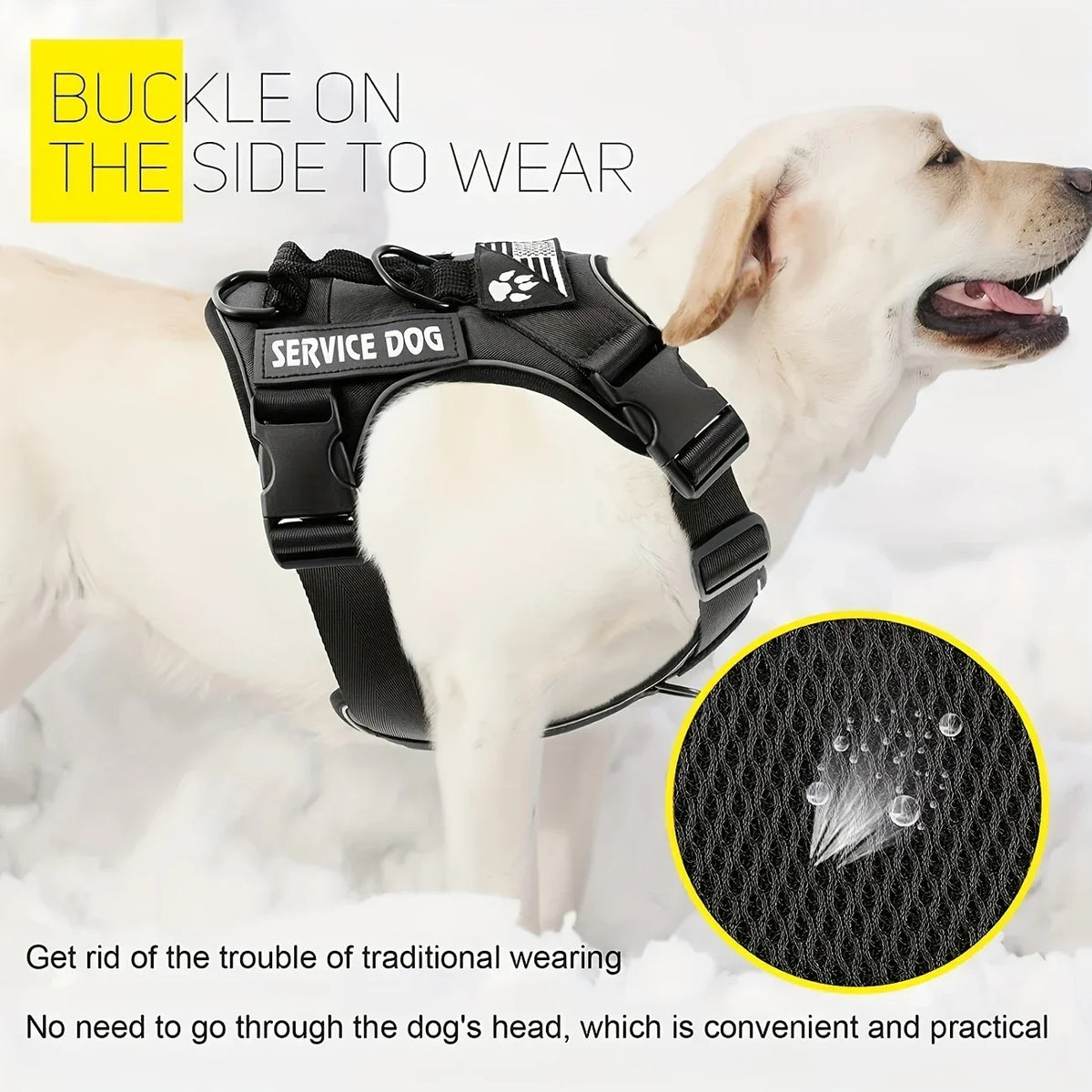 Anti Pull Tactical Reflective Nylon Harness for Large Dogs