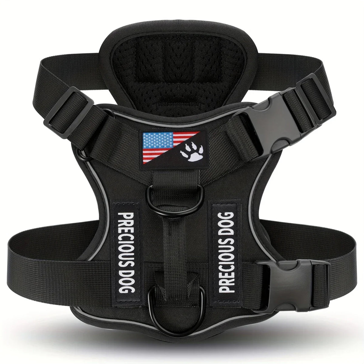 Anti Pull Tactical Reflective Nylon Harness for Large Dogs