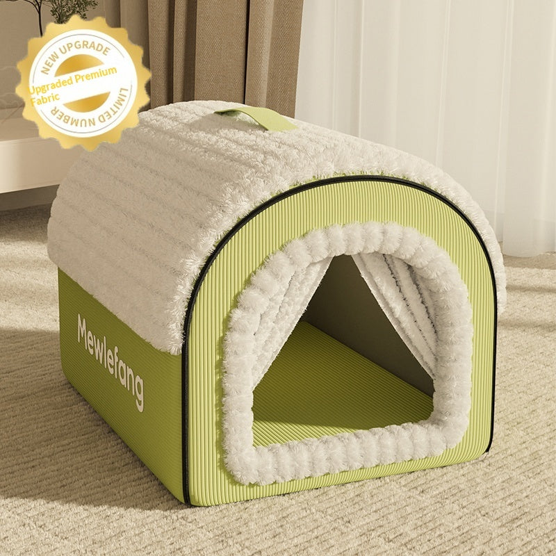 Winter Thickened Enclosed Four Season Cat Bed