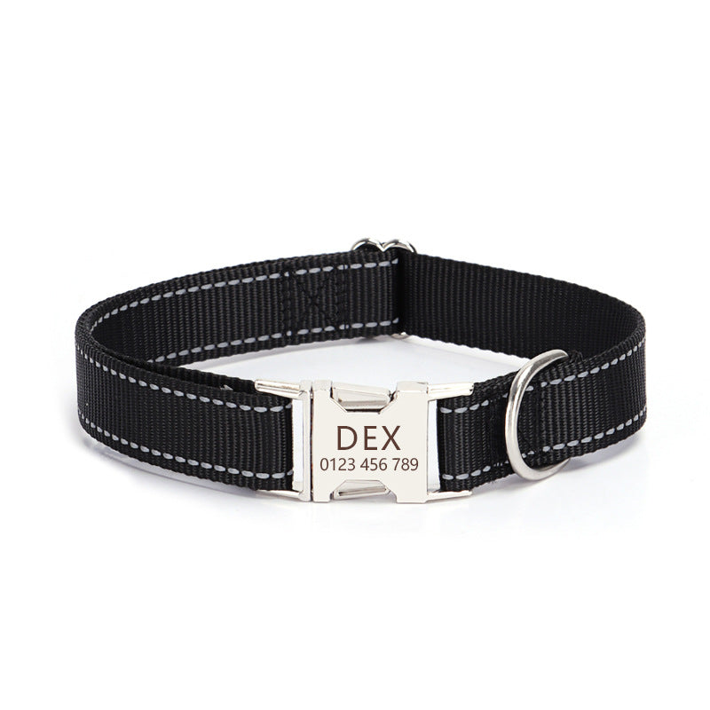 Nylon Reflective String Dog Collar Adjustable Walking