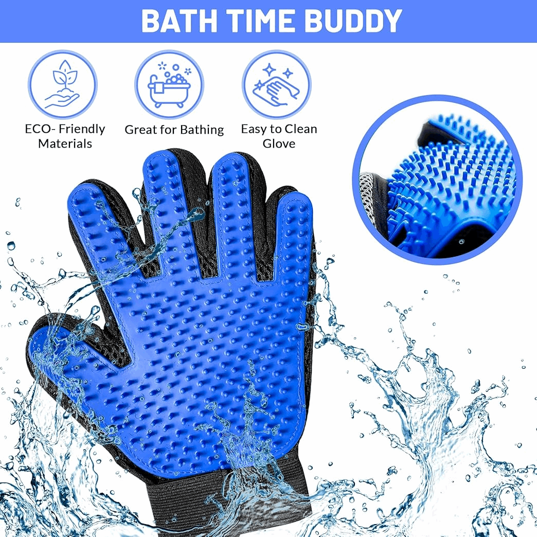 Silicone Pet Grooming Gloves for Deshedding Massage