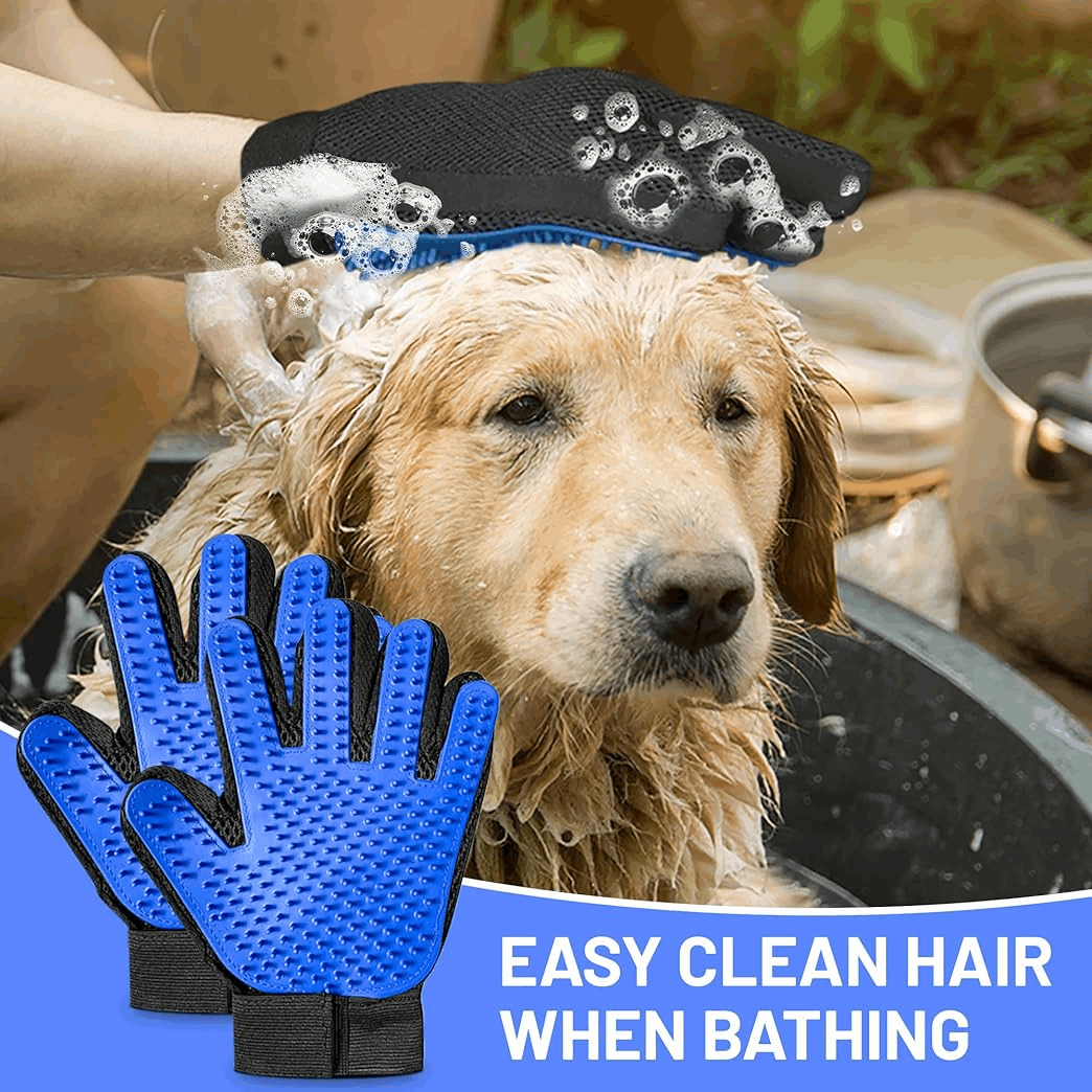 Silicone Pet Grooming Gloves for Deshedding Massage