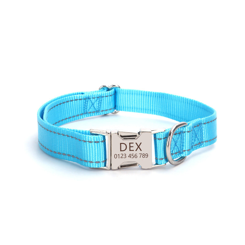 Nylon Reflective String Dog Collar Adjustable Walking
