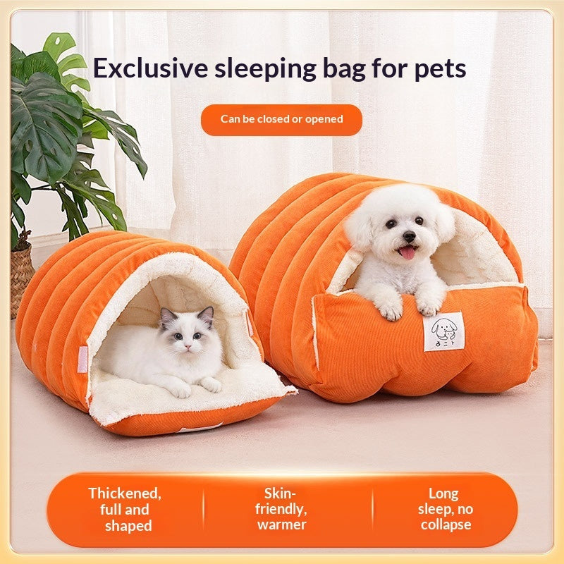 Thickened Fenced Cat Bed for Warm Winter Comfort