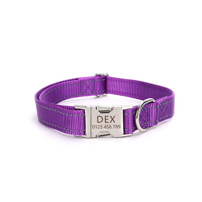 Nylon Reflective String Dog Collar Adjustable Walking