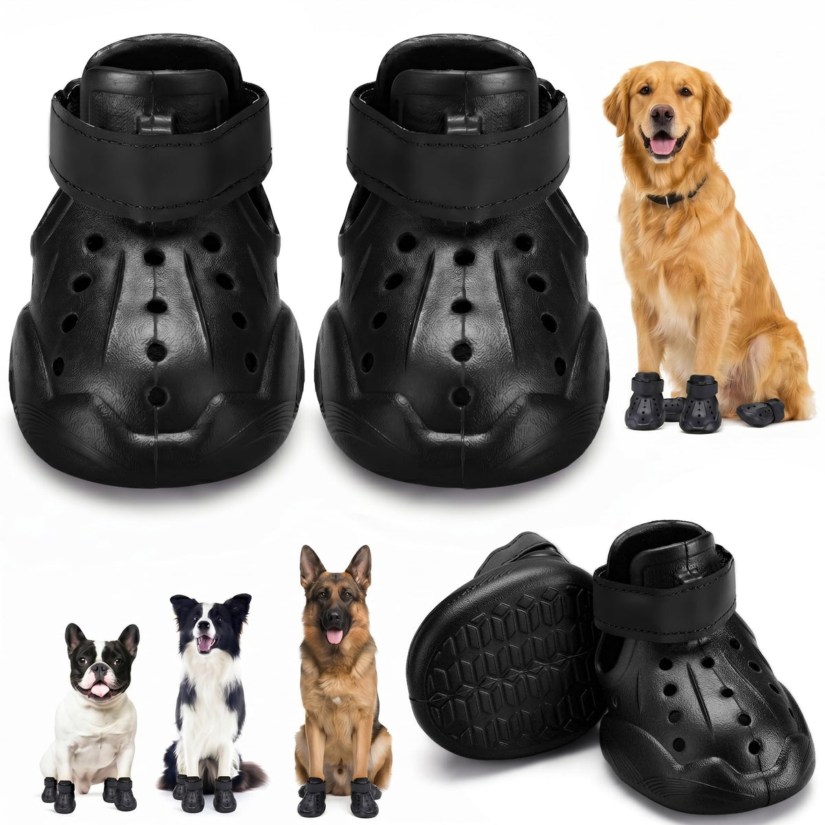 Waterproof Breathable Dog Shoes for Summer Rain
