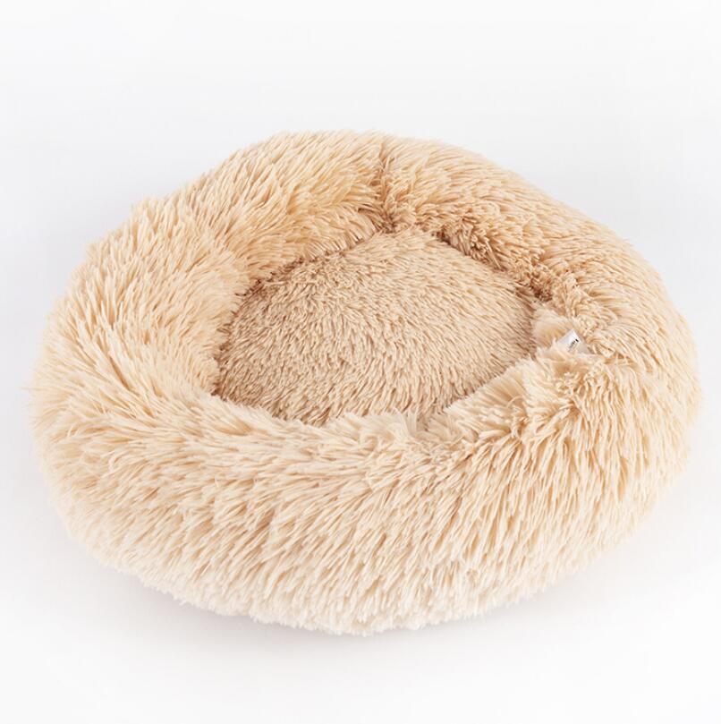 Round Plush Pet Bed for Small Dogs Cats